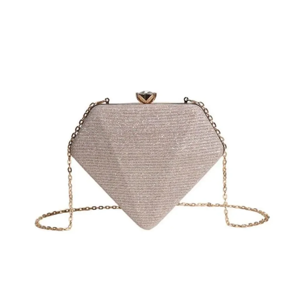 Diamond Shaped Crossbody Bag In Gold